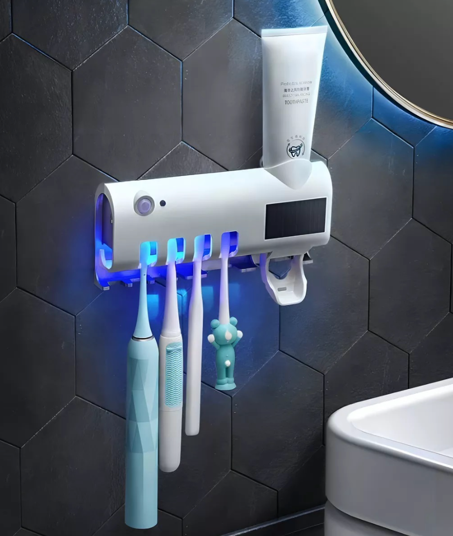 Dispensador de crema dental + organizador para cepillos UV